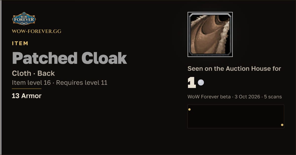 The preview card for Patched Cloak