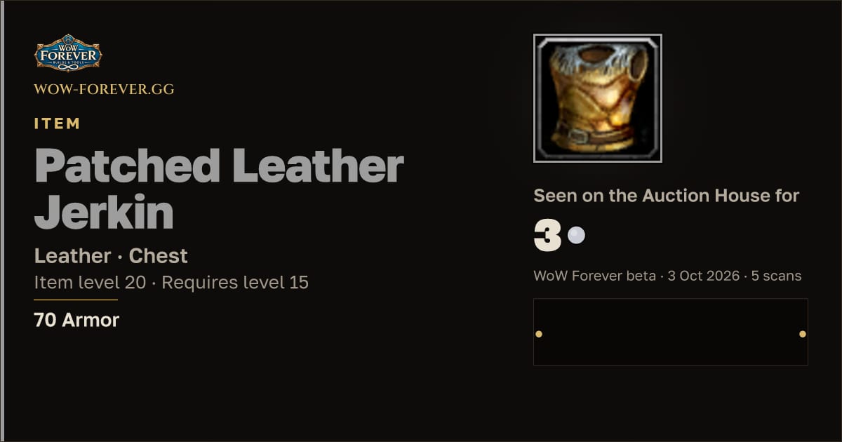 The preview card for Patched Leather Jerkin