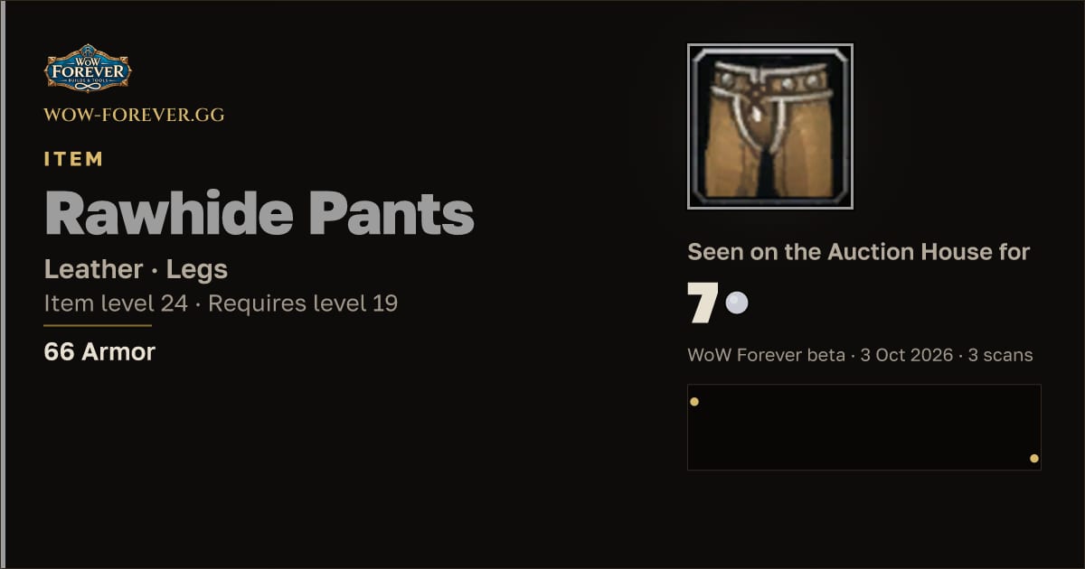 The preview card for Rawhide Pants