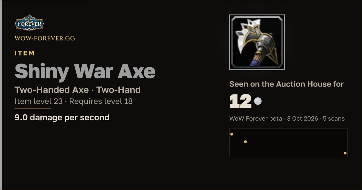The preview card for Shiny War Axe