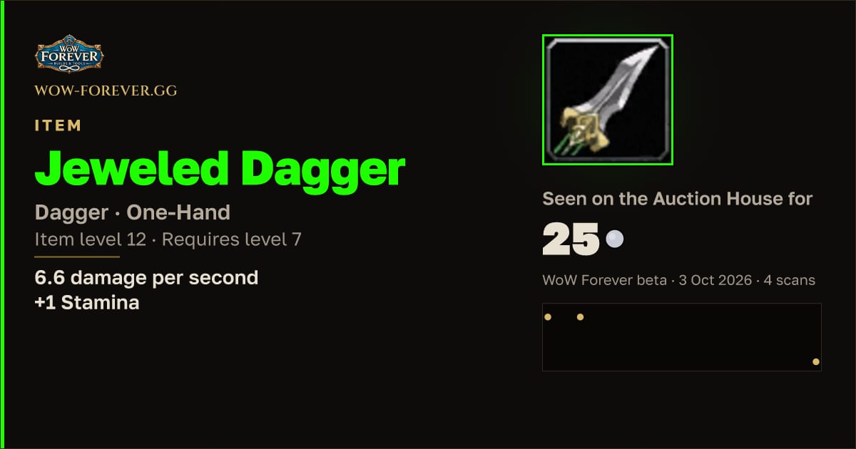 The preview card for Jeweled Dagger