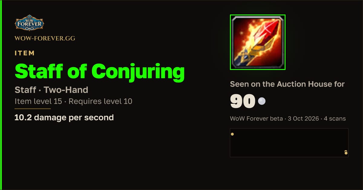 The preview card for Staff of Conjuring