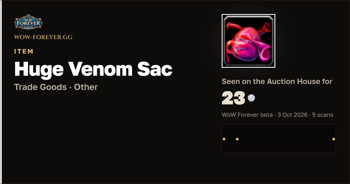 The preview card for Huge Venom Sac