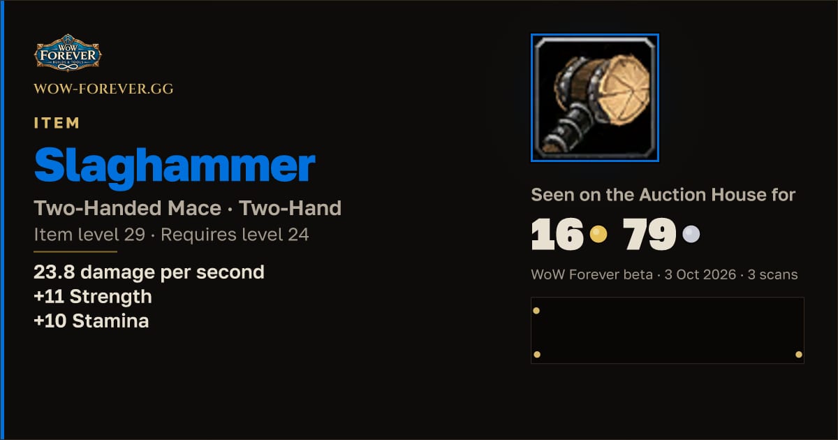 The preview card for Slaghammer