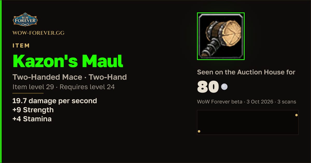 The preview card for Kazon's Maul