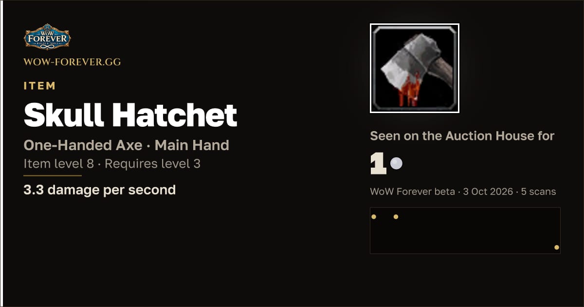 The preview card for Skull Hatchet