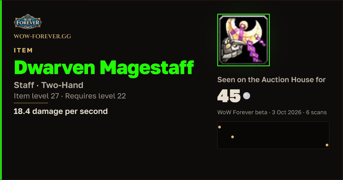 The preview card for Dwarven Magestaff