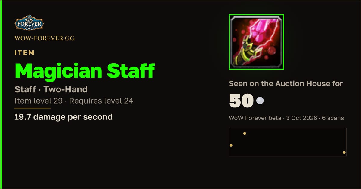 The preview card for Magician Staff