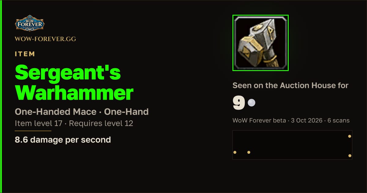 The preview card for Sergeant's Warhammer