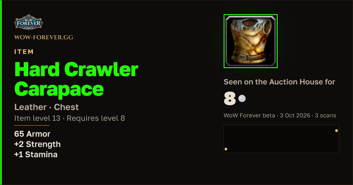 The preview card for Hard Crawler Carapace