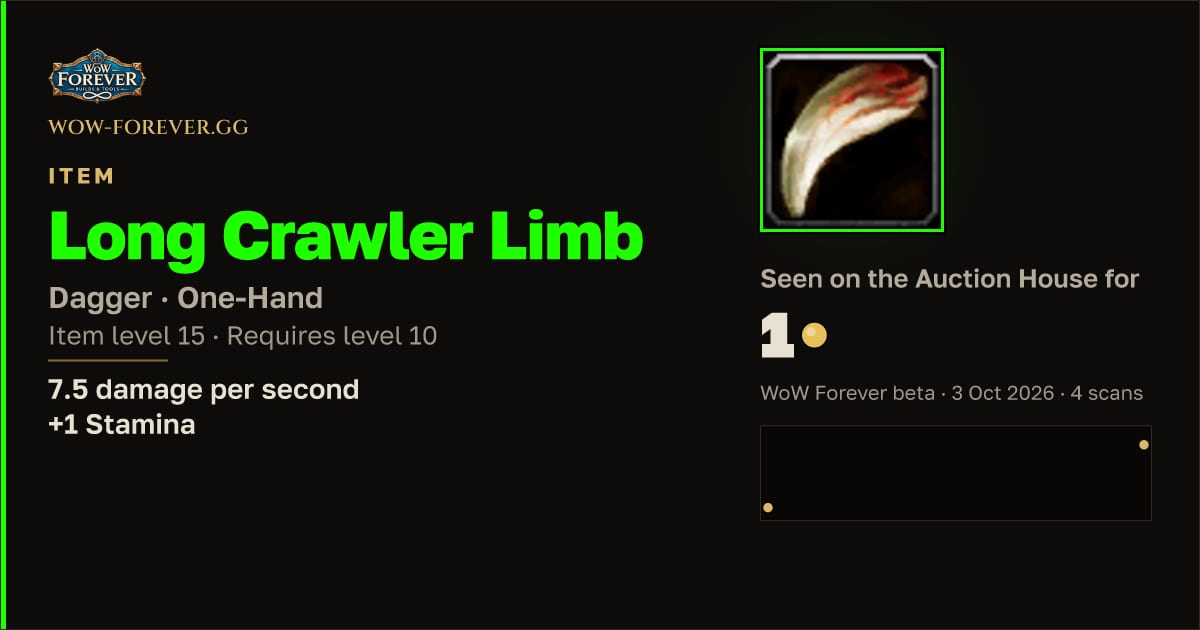 The preview card for Long Crawler Limb