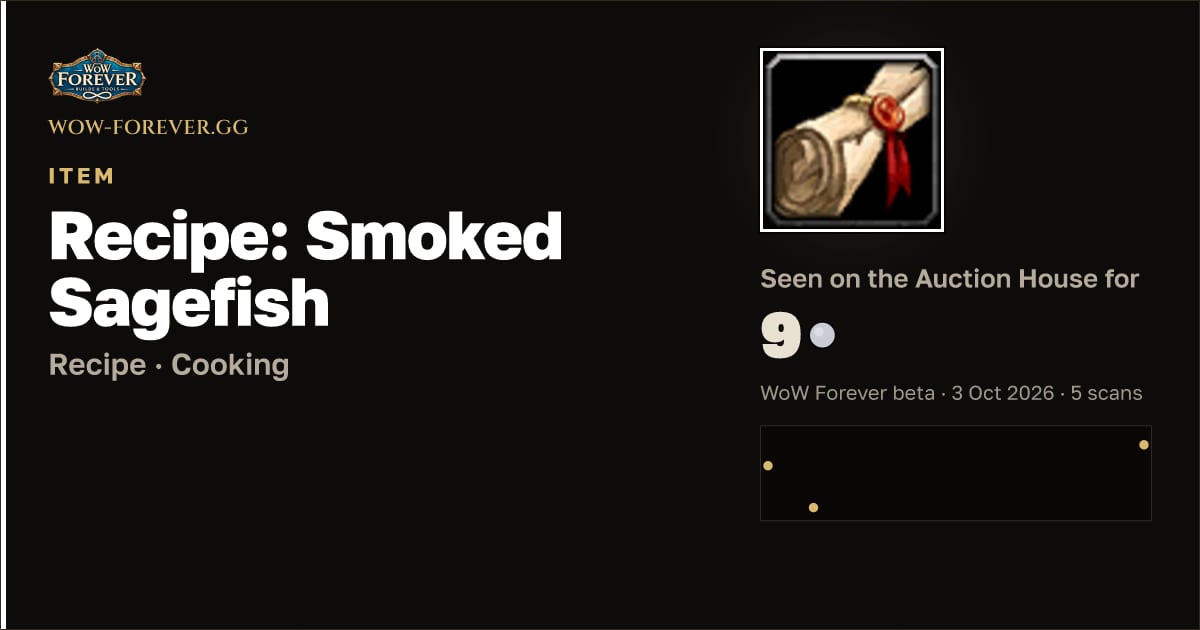 The preview card for Recipe: Smoked Sagefish