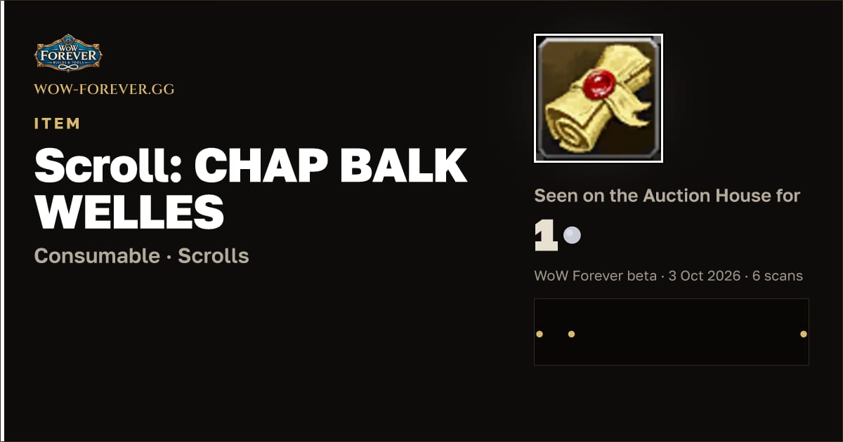 The preview card for Scroll: CHAP BALK WELLES