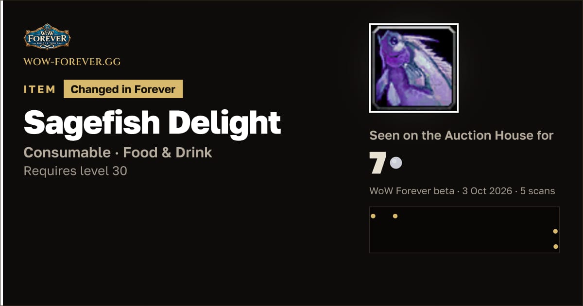The preview card for Sagefish Delight