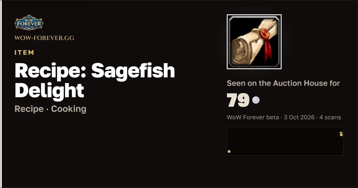 The preview card for Recipe: Sagefish Delight