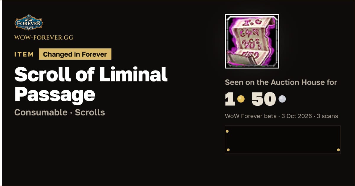 The preview card for Scroll of Liminal Passage