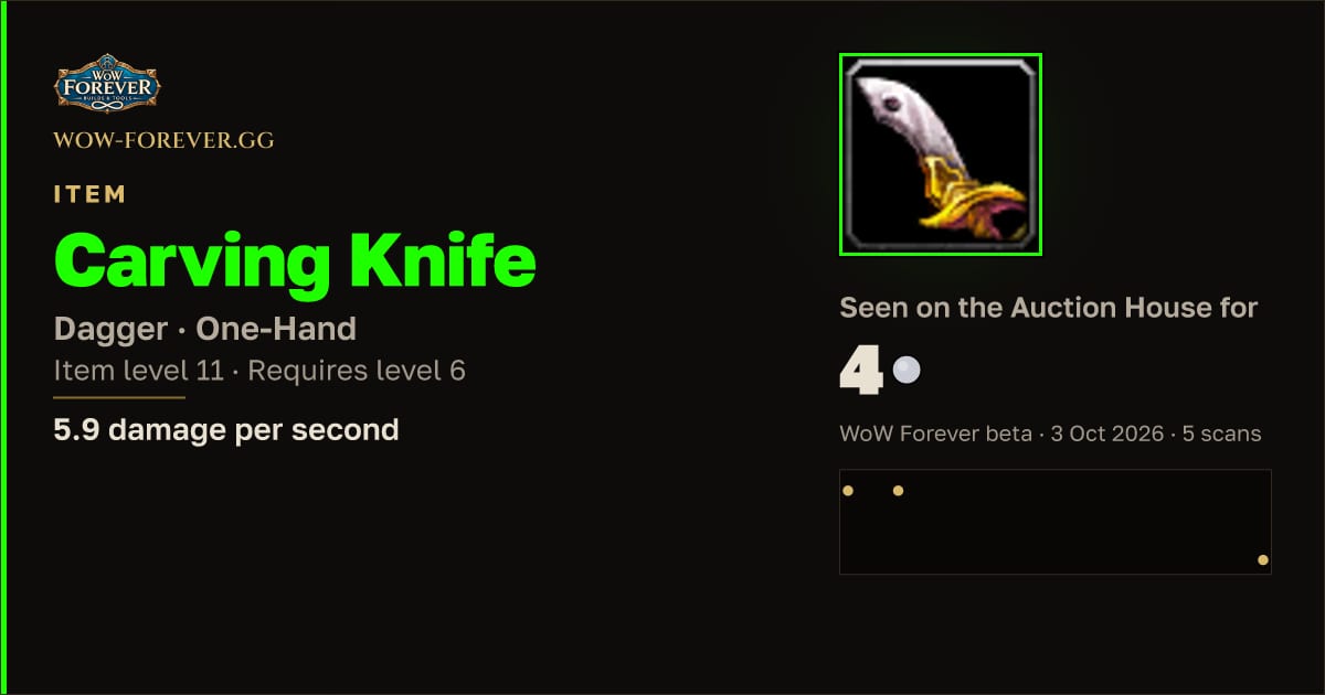 The preview card for Carving Knife