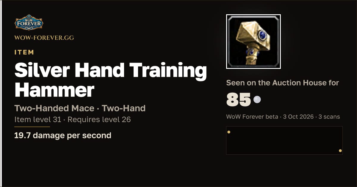 The preview card for Silver Hand Training Hammer