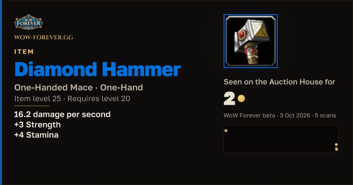 The preview card for Diamond Hammer