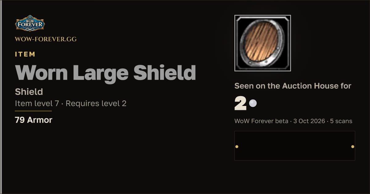 The preview card for Worn Large Shield