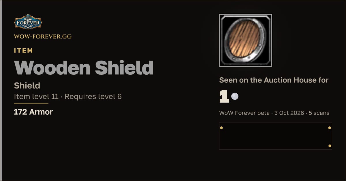 The preview card for Wooden Shield
