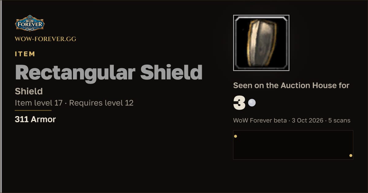 The preview card for Rectangular Shield