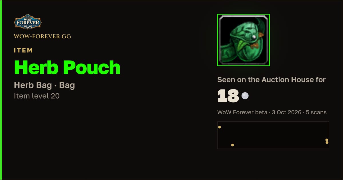 The preview card for Herb Pouch