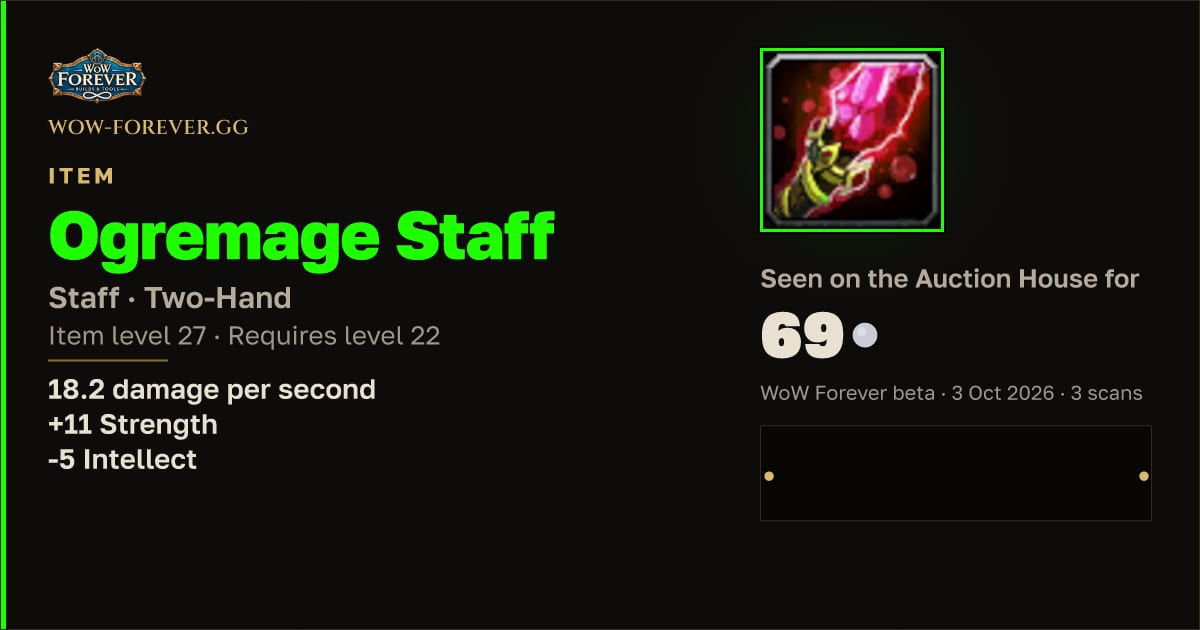 The preview card for Ogremage Staff