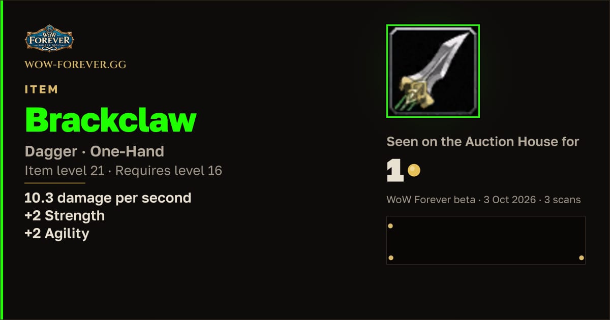 The preview card for Brackclaw
