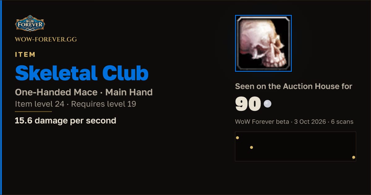 The preview card for Skeletal Club