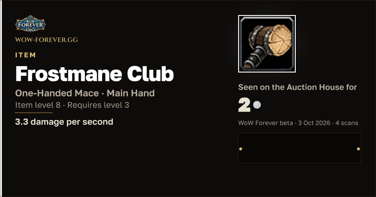 The preview card for Frostmane Club
