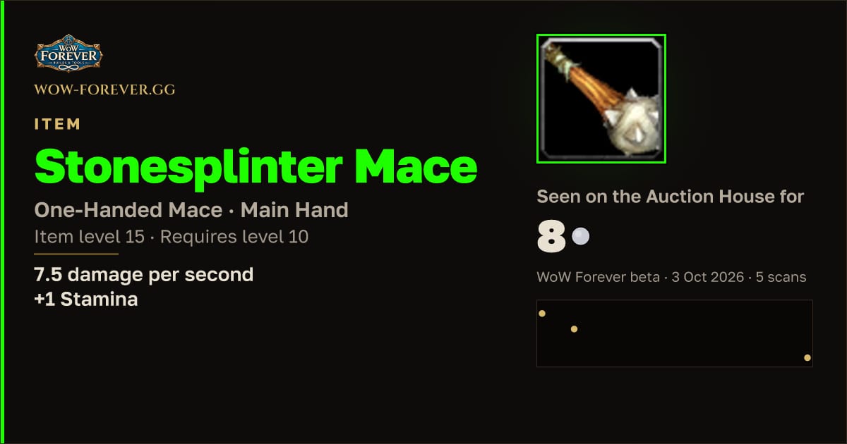 The preview card for Stonesplinter Mace
