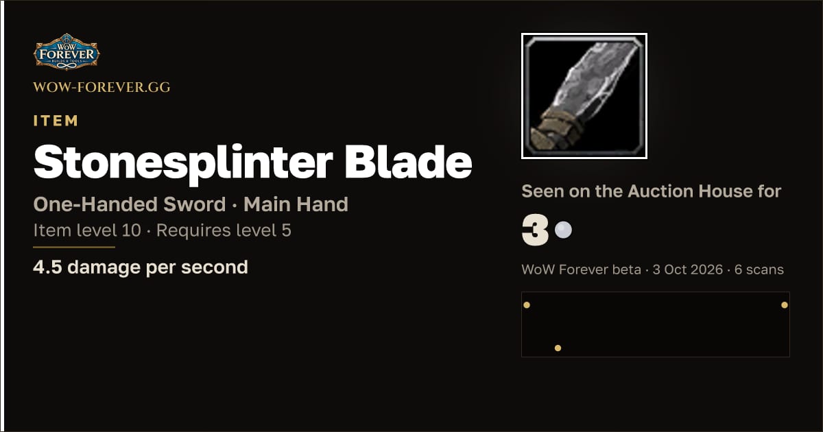 The preview card for Stonesplinter Blade
