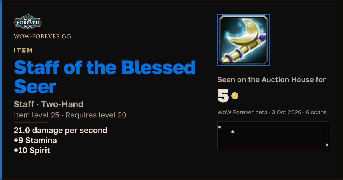 The preview card for Staff of the Blessed Seer