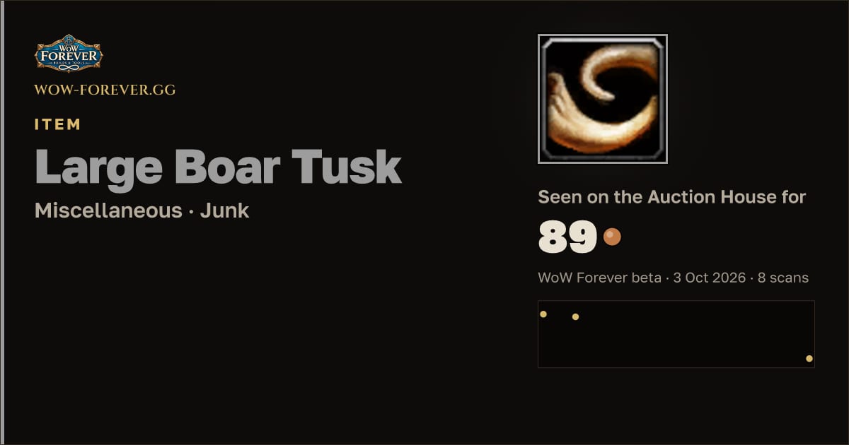 The preview card for Large Boar Tusk