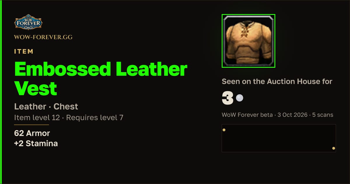 The preview card for Embossed Leather Vest