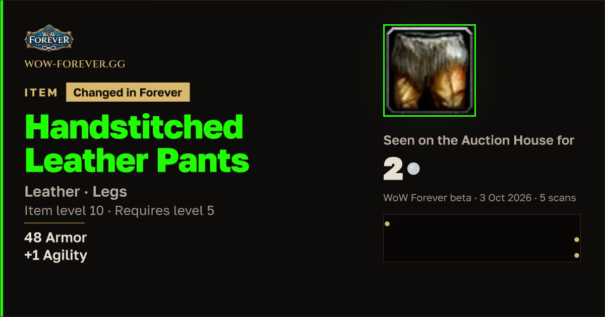 The preview card for Handstitched Leather Pants
