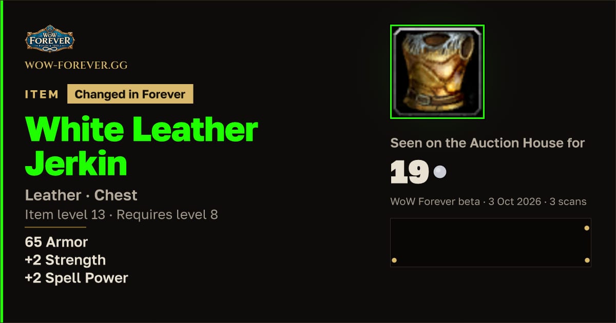 The preview card for White Leather Jerkin