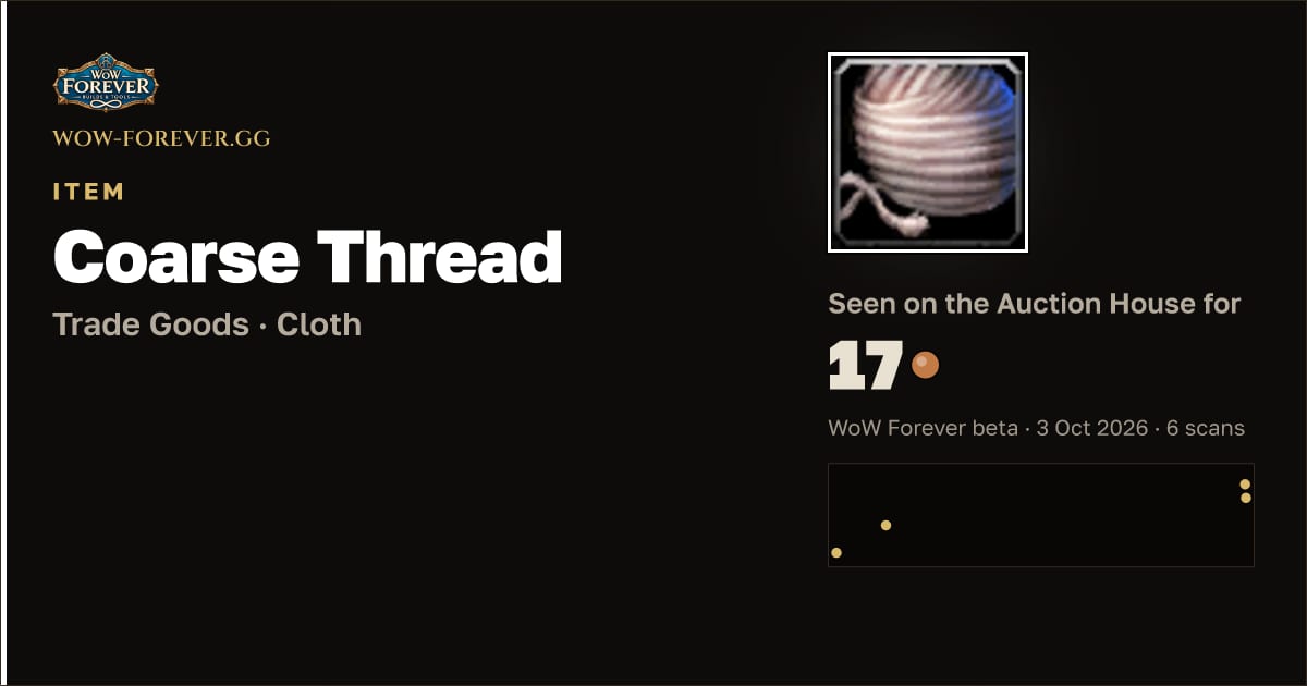 The preview card for Coarse Thread