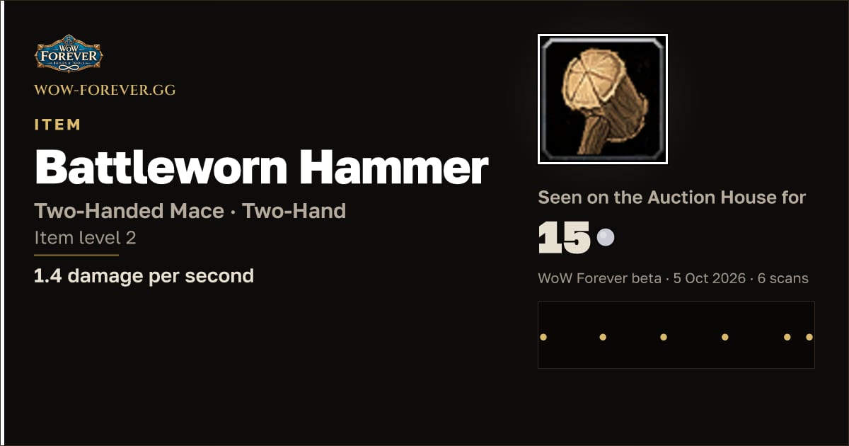 The preview card for Battleworn Hammer
