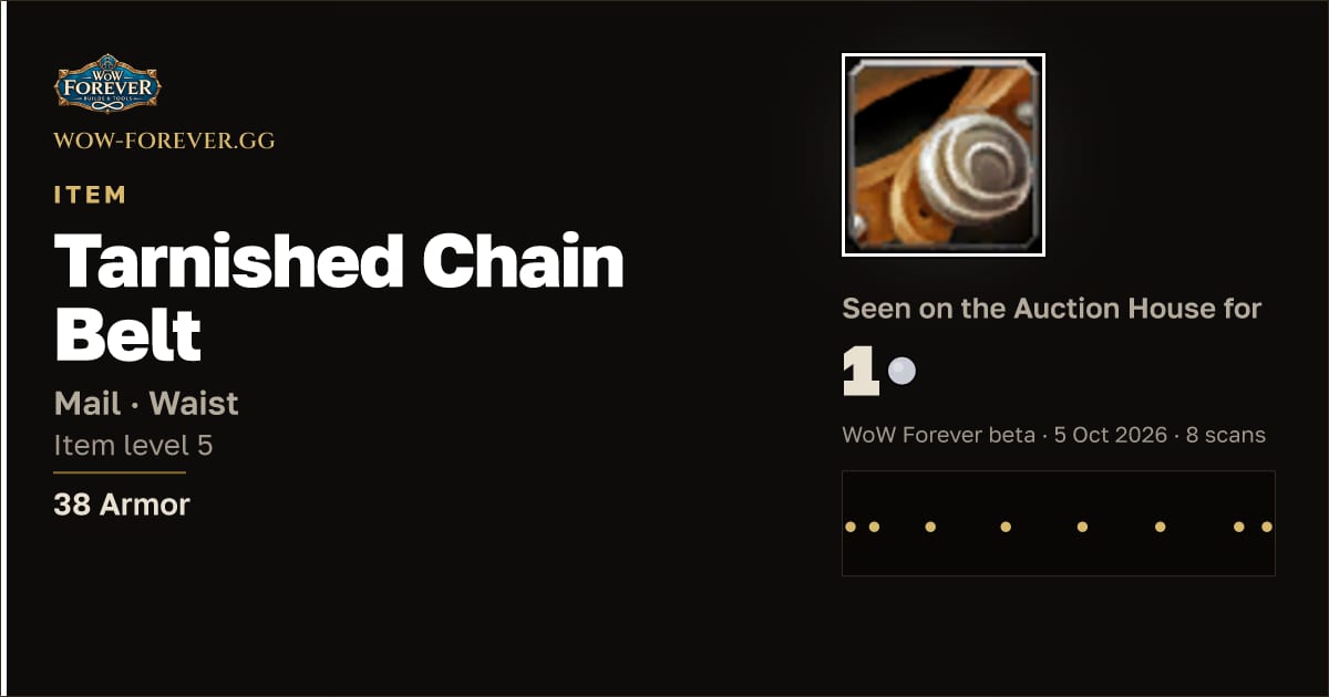 The preview card for Tarnished Chain Belt