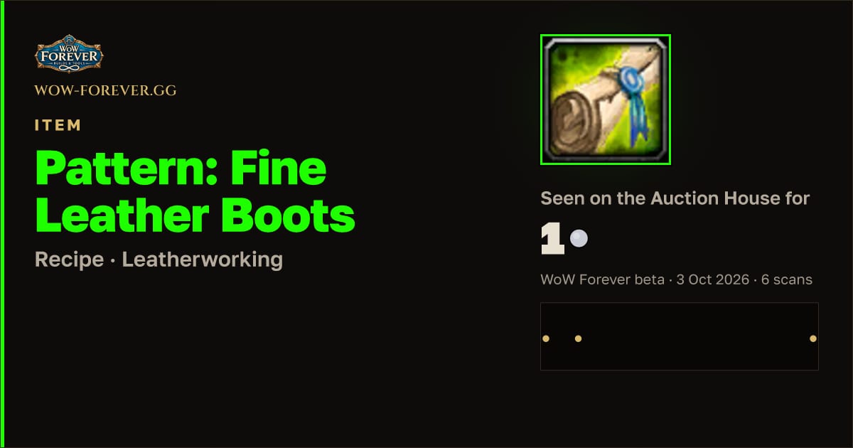 The preview card for Pattern: Fine Leather Boots