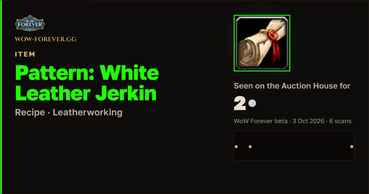 The preview card for Pattern: White Leather Jerkin