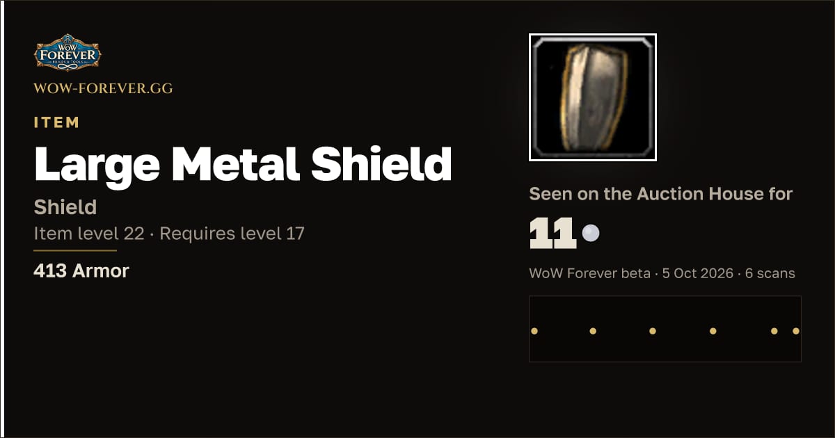 The preview card for Large Metal Shield