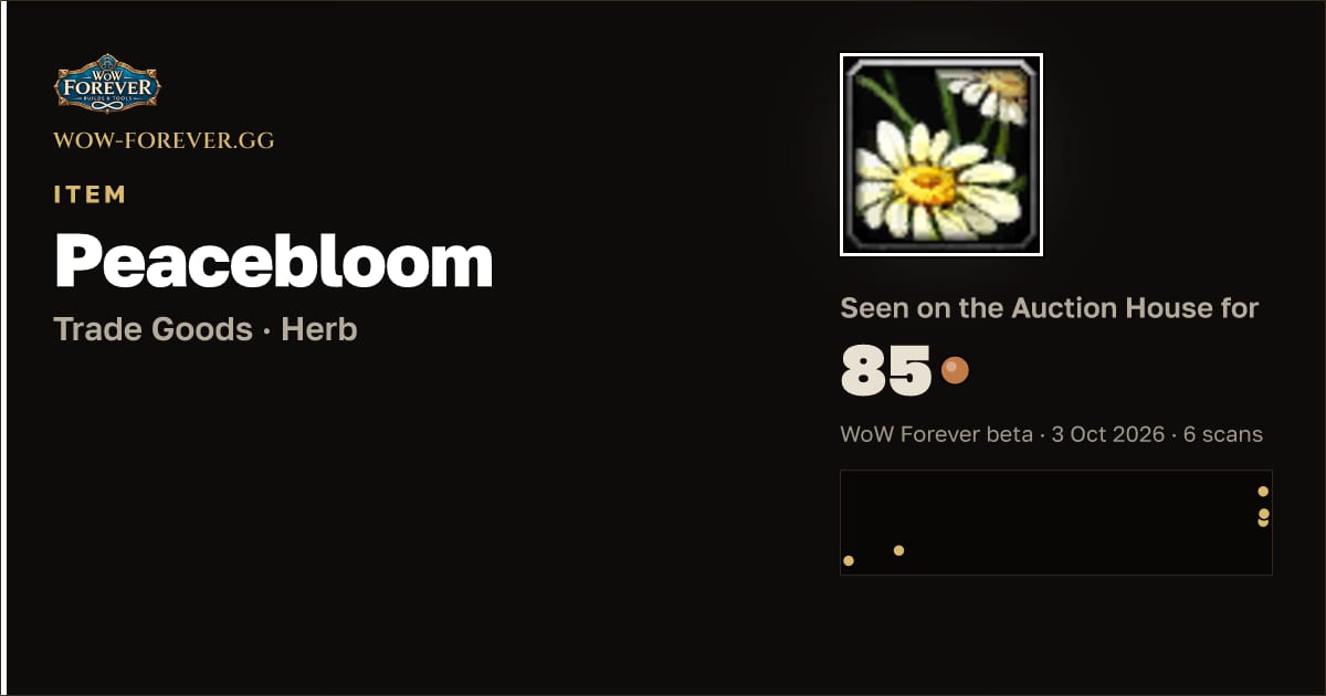 The preview card for Peacebloom