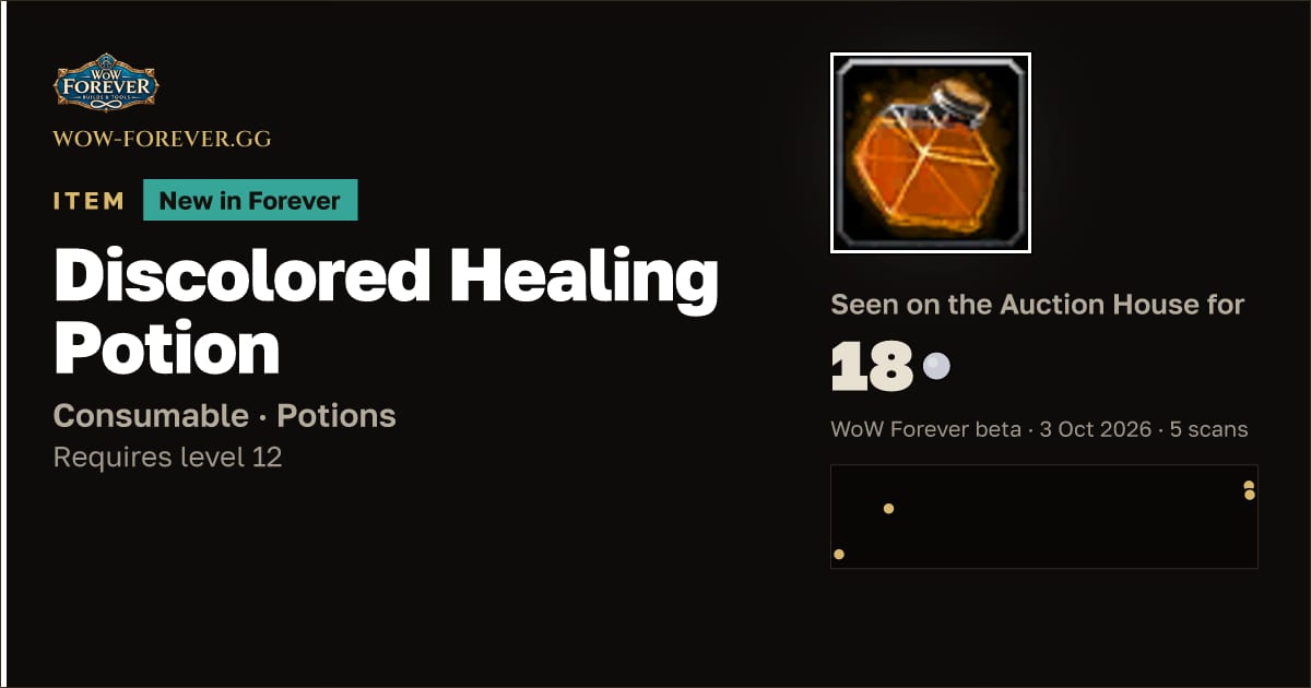 The preview card for Discolored Healing Potion