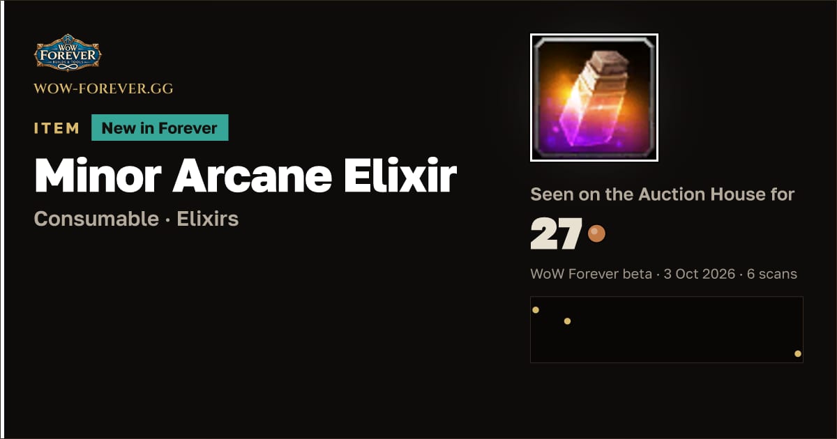 The preview card for Minor Arcane Elixir