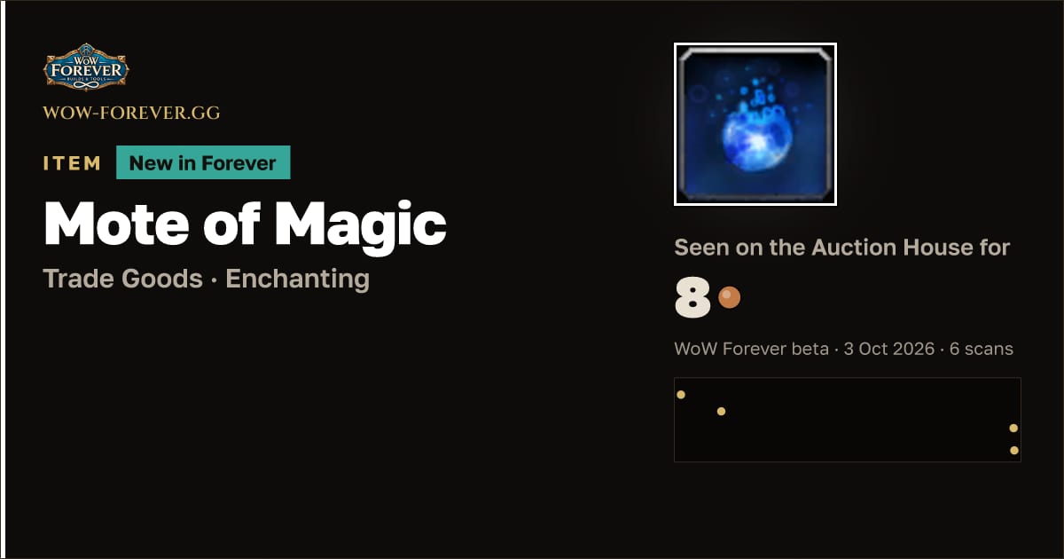 The preview card for Mote of Magic
