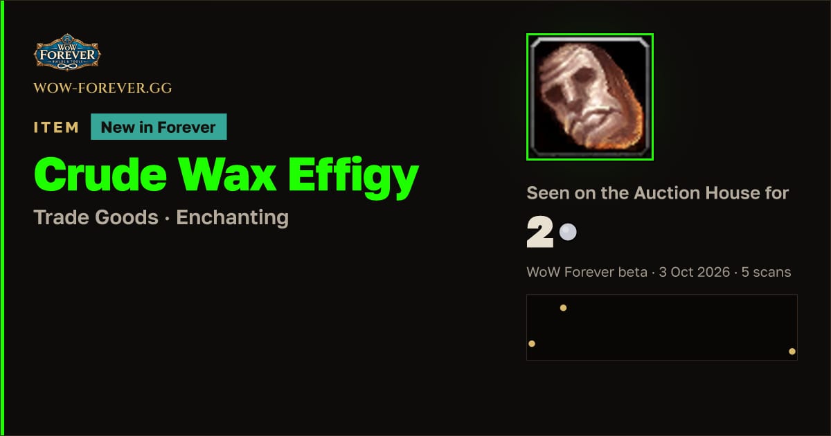 The preview card for Crude Wax Effigy