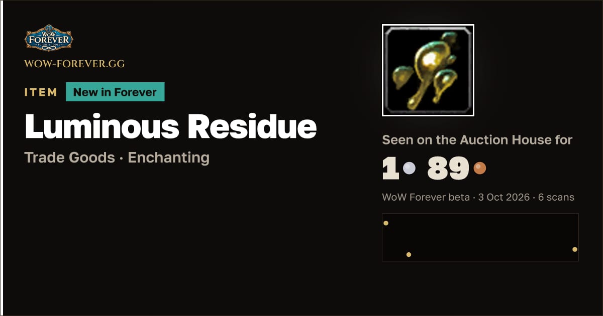 The preview card for Luminous Residue